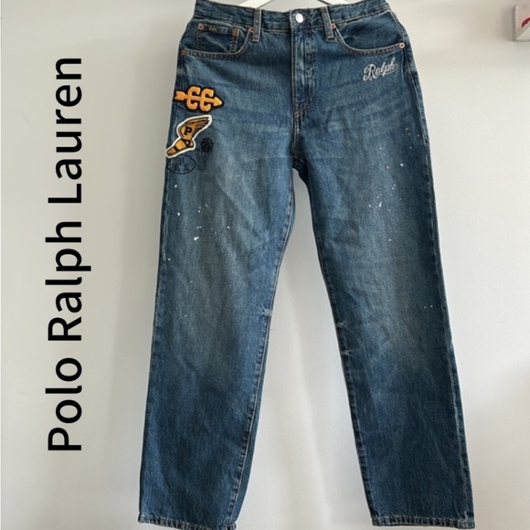 ✨Host pick✨Polo by Ralph Lauren Blue and Yellow Cartoon Patch Jeans - Picture 1 of 12